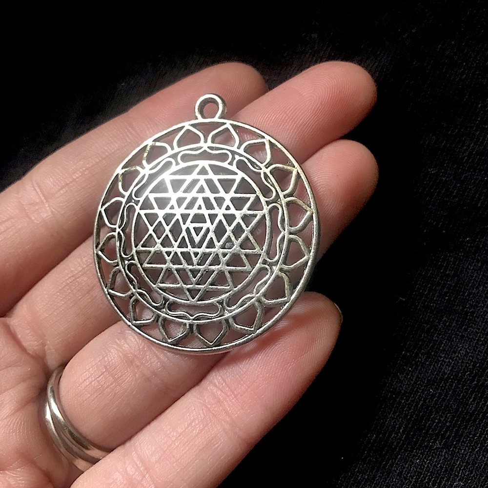 Shri Yantra Tibetan Silver Pendant